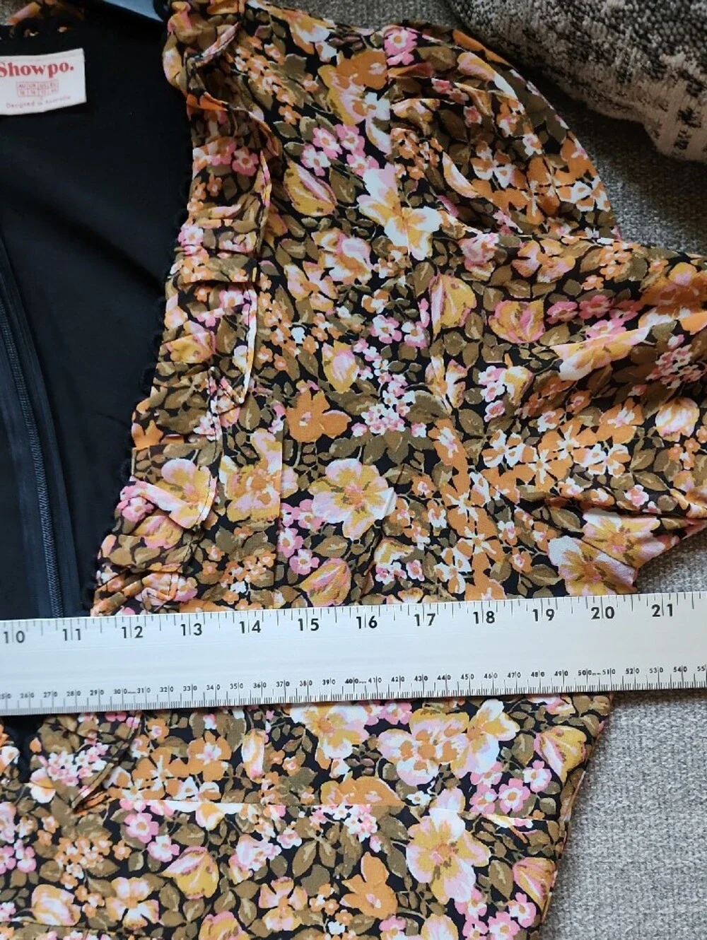 Showpo Mustard Pink Floral Plunge V-Neck Tiered Romper Long Sleeve
